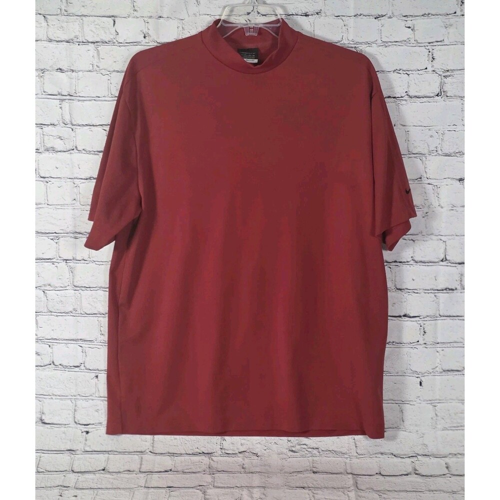 Nike Men's XL Dark Red Dri Fit Moisture Wicking Short Sleeve Shirt